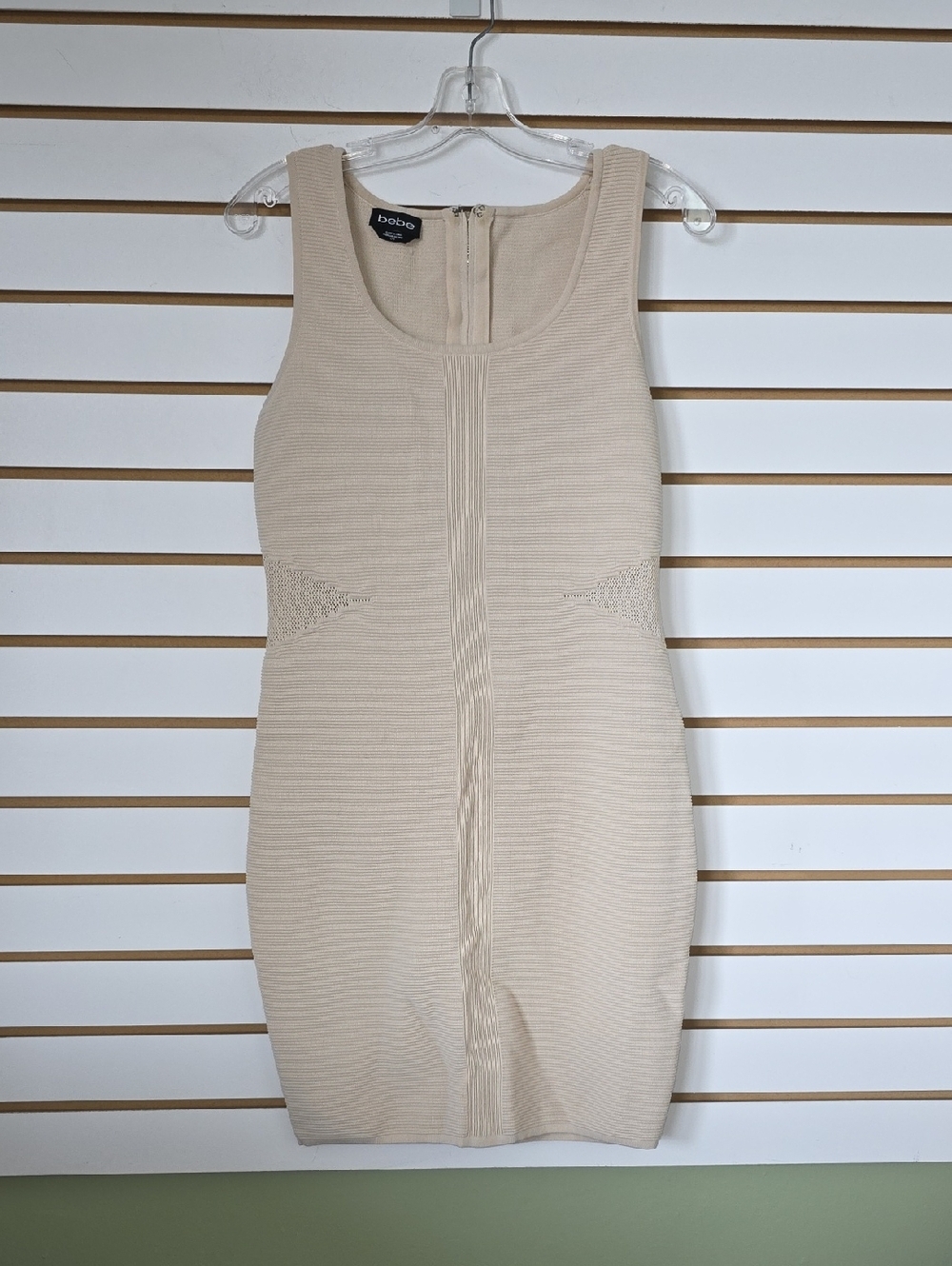 Bebe Cream Knit Tank Dress Lg - Picture 1 of 4
